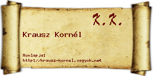 Krausz Kornél névjegykártya