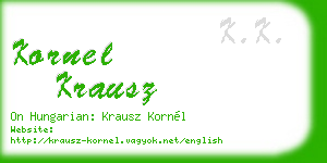 kornel krausz business card